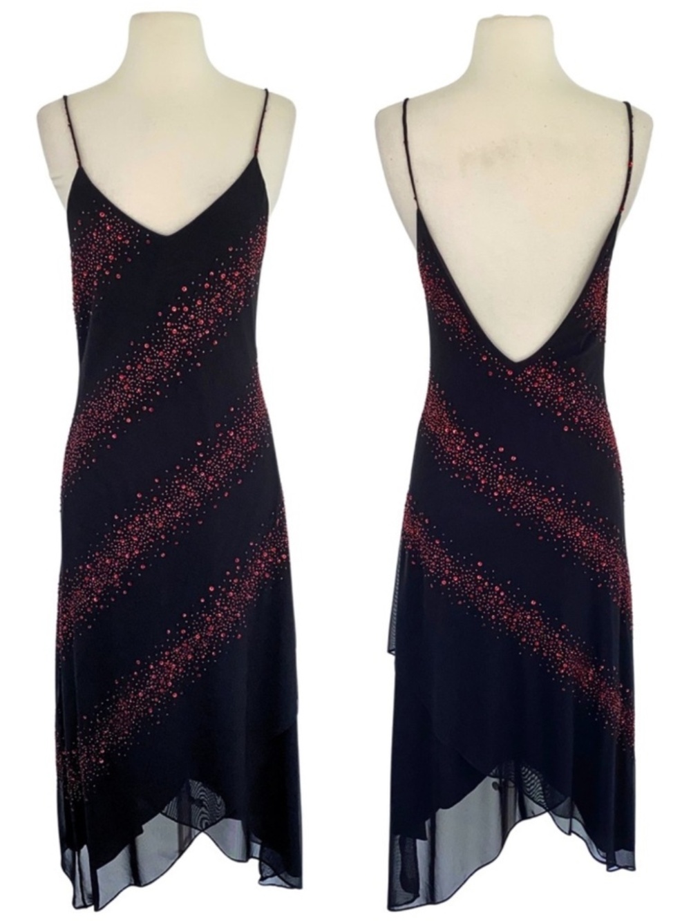 VTG Nina Austin Black Beaded Dress Medium
